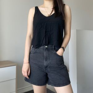 Zara High Waisted Denim shirts